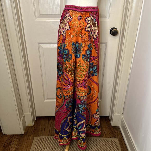 Lucky & Coco Bright & Vivid Colorful Floral Patterned Maxi Skirt Size M - Picture 7 of 16